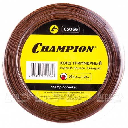 Корд триммерный Champion Nylplus Square 2.4мм, 74м (квадрат)+нож  в Иркутске