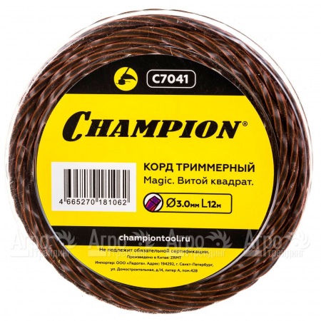 Корд триммерный Champion Magic 3мм, 12м (витой квадрат)  в Иркутске