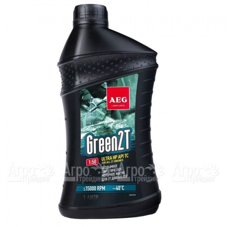 Масло синтетическое AEG Green HP 2T Motor Oil API TC 1 л для 2-х тактных двигателей  в Иркутске